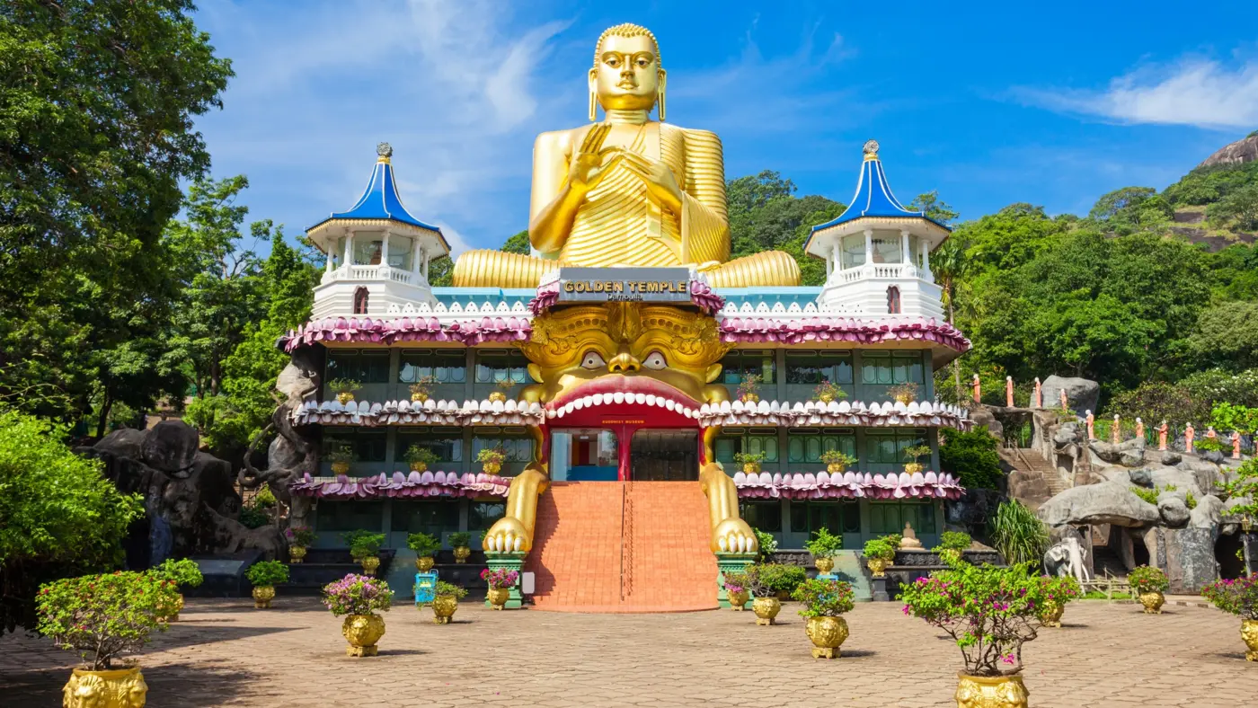 Golden Temple of Dambulla close to White Land City Hotel