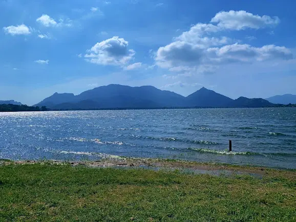 Kandalama Lake and distant hills near Dambulla